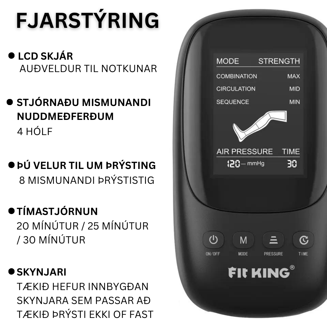 Þrýstinuddtæki frá Fit King (Air Compression Therapy) (Forpöntun)