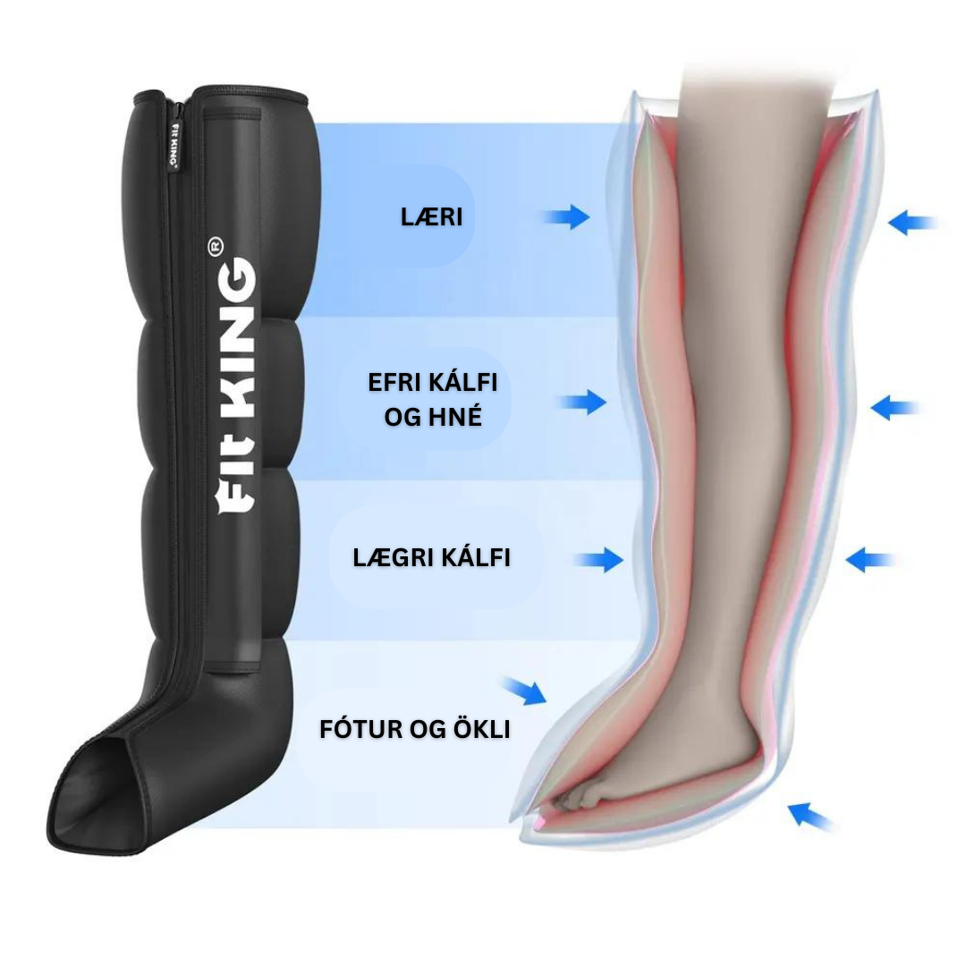 Þrýstinuddtæki frá Fit King (Air Compression Therapy) (Forpöntun)