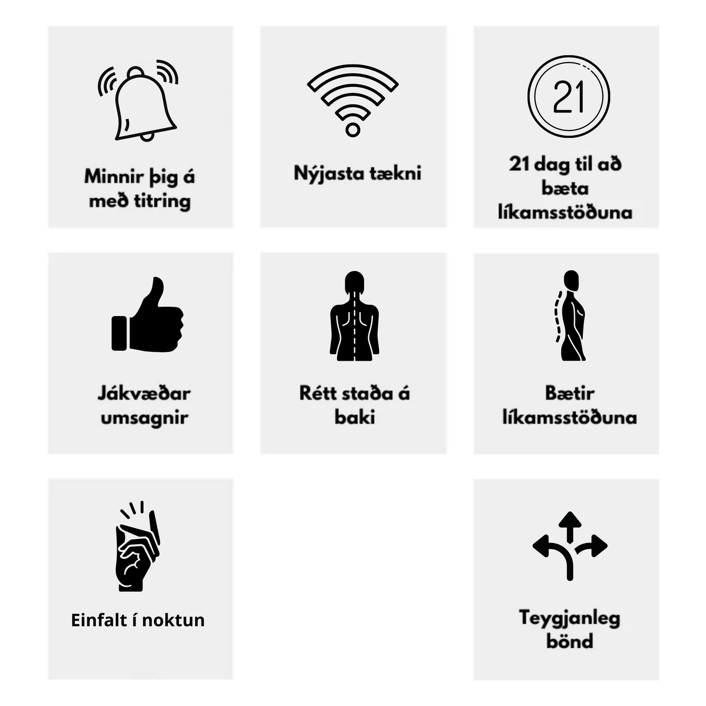 Bakstuðningur með Rafmagni