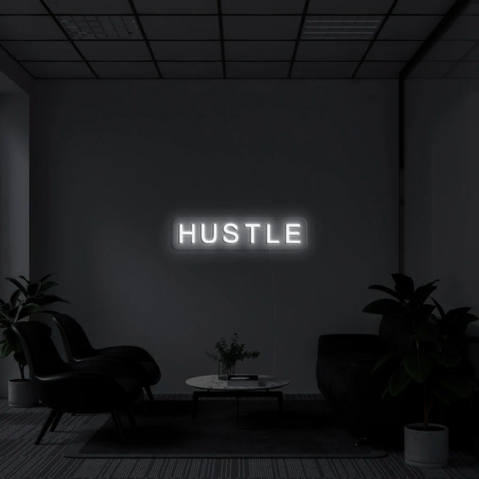 "Hustle" LED neon skilti