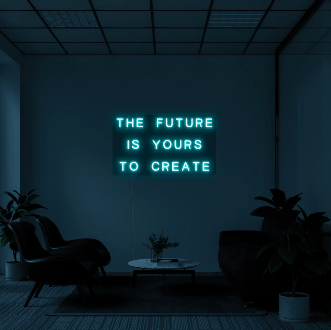 "The Future is Yours to Create" RGB NEON Skilti