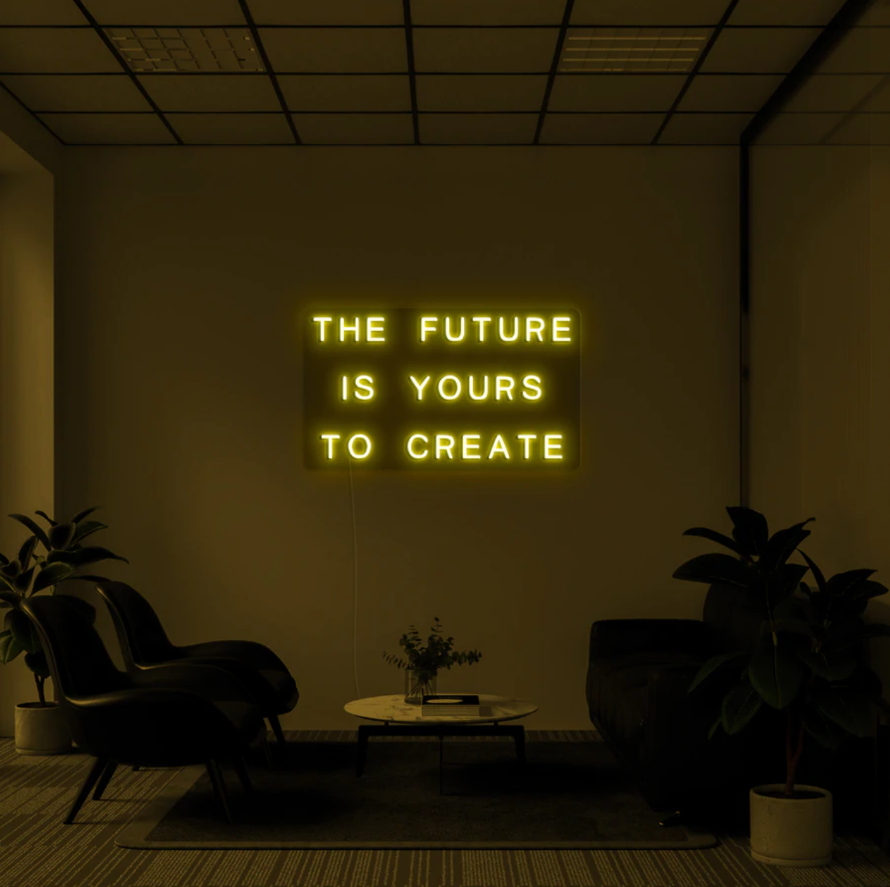 "The Future is Yours to Create" RGB NEON Skilti