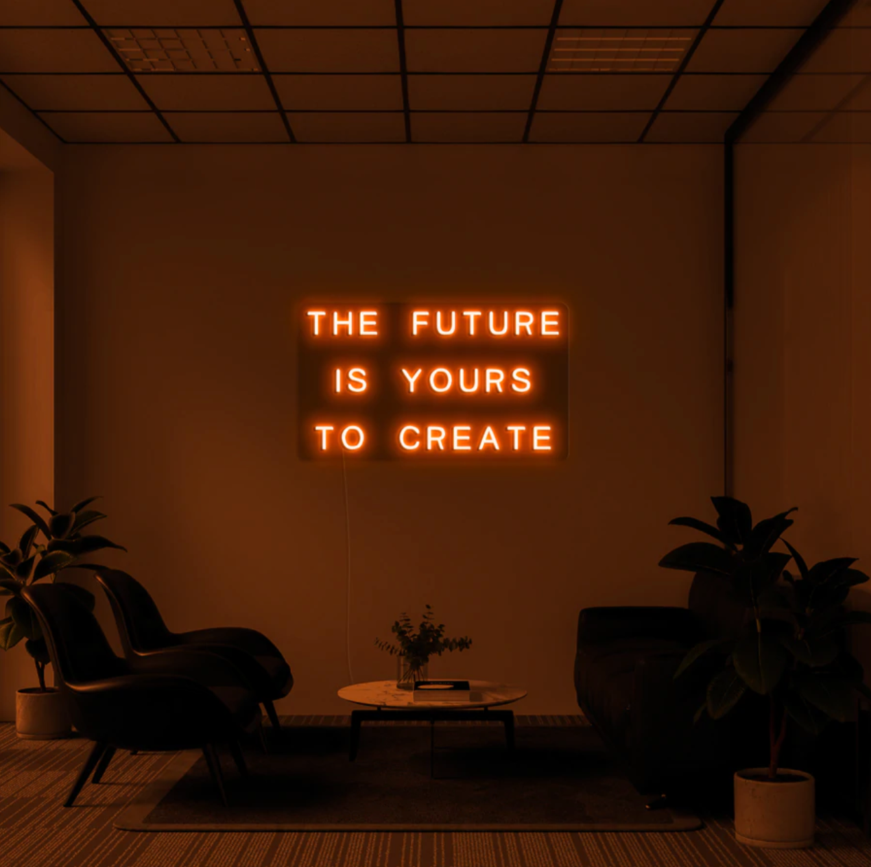 "The Future is Yours to Create" RGB NEON Skilti