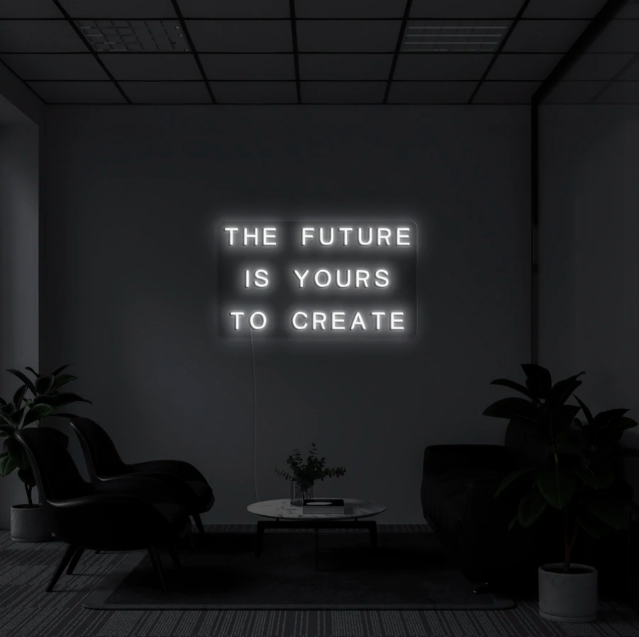 "The Future is Yours to Create" RGB NEON Skilti