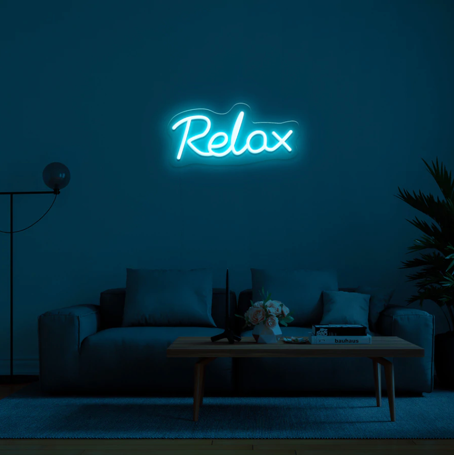 "Relax" LED neon skilti