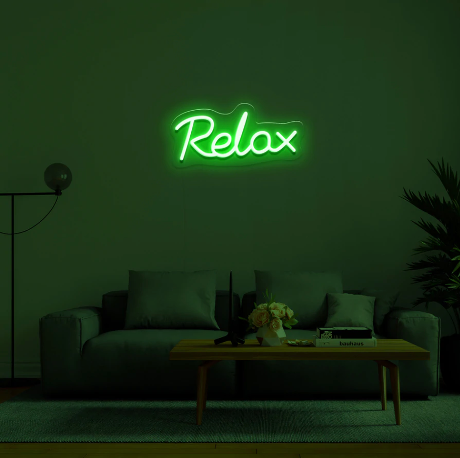 "Relax" LED neon skilti
