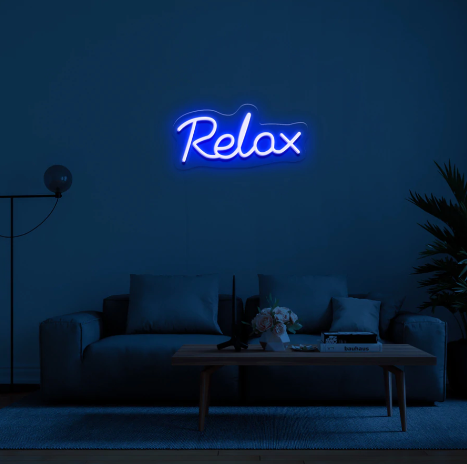 "Relax" LED neon skilti
