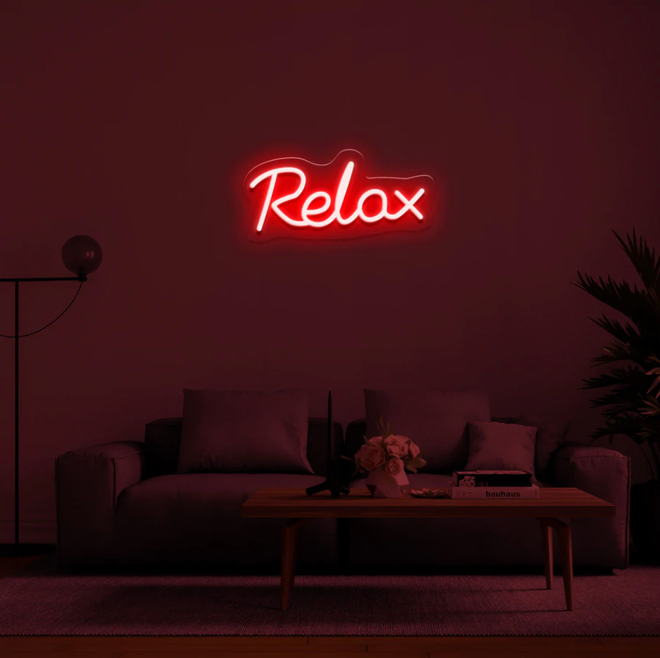 "Relax" LED neon skilti