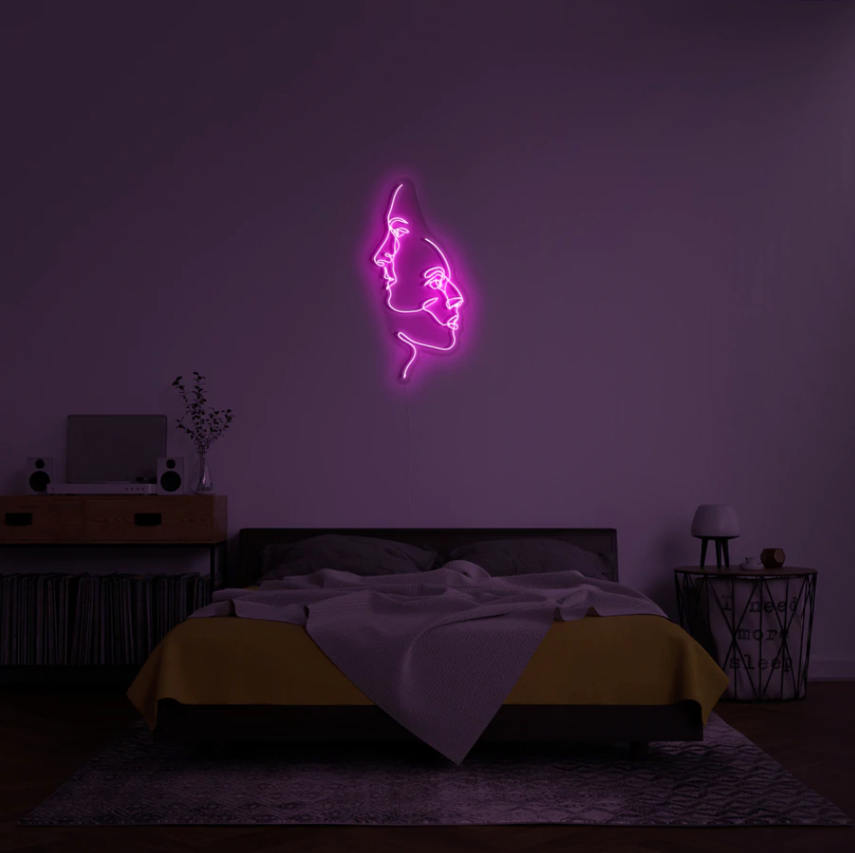 "Two Face" LED neon skilti