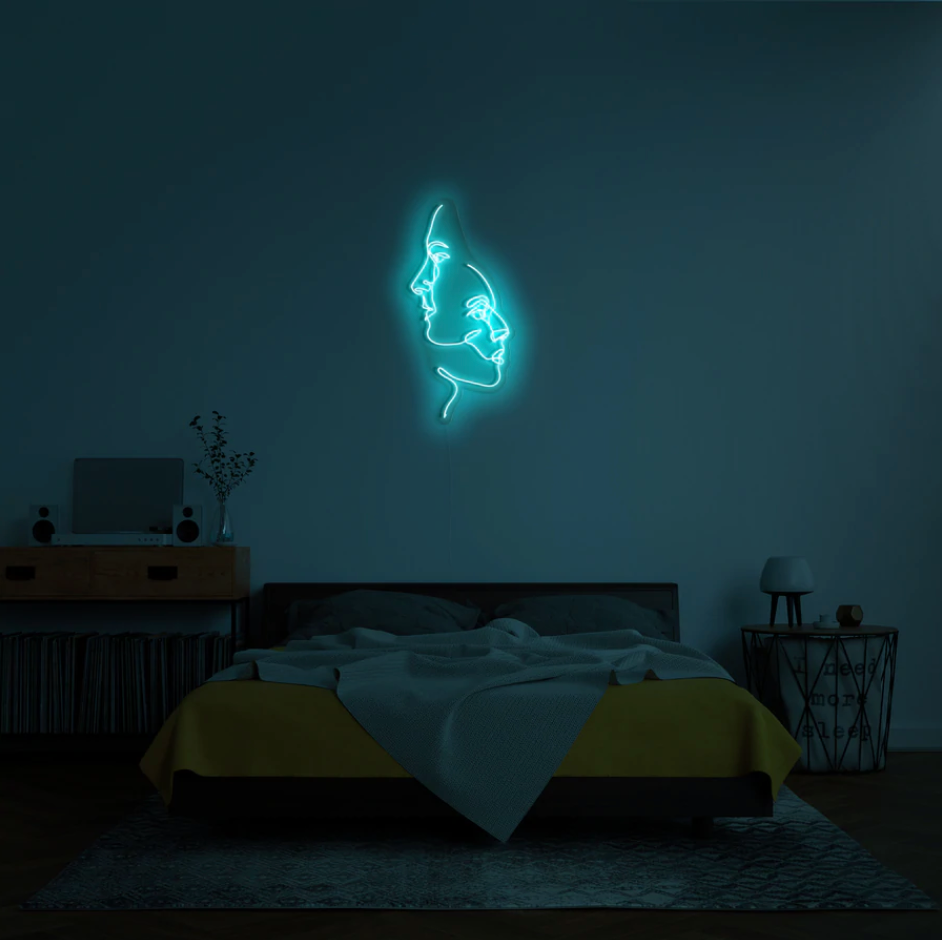 "Two Face" LED neon skilti