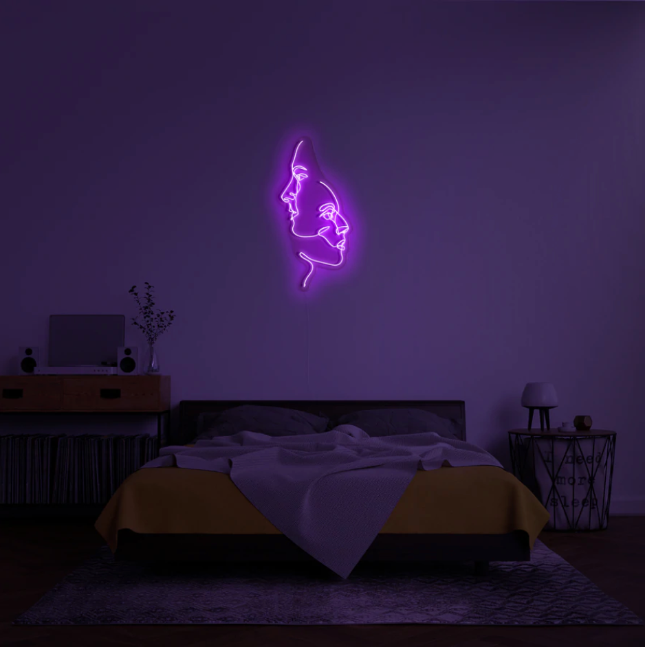 "Two Face" LED neon skilti
