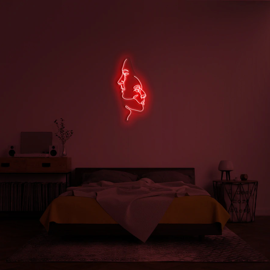 "Two Face" LED neon skilti