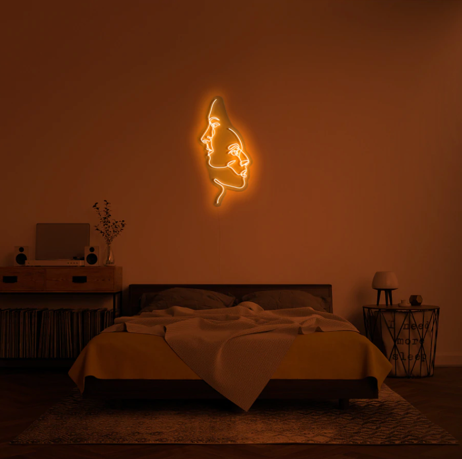 "Two Face" LED neon skilti