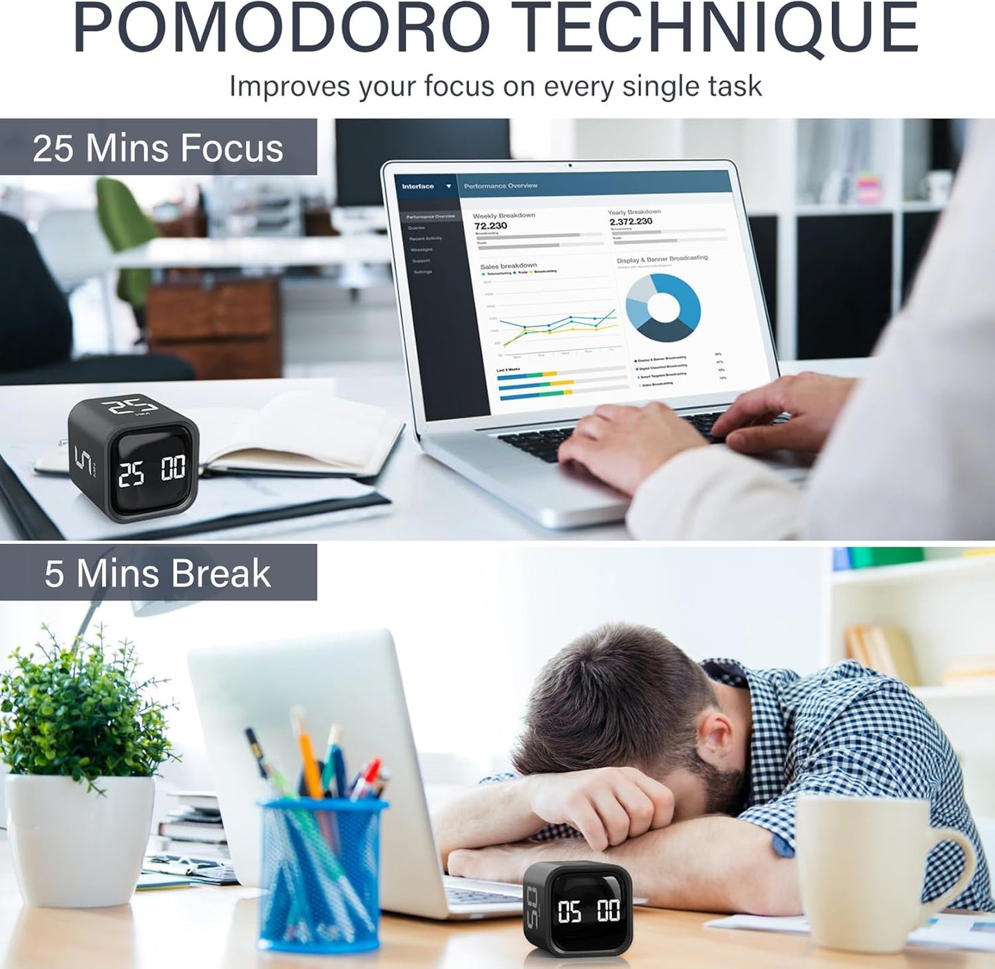 Snjall Pomodoro Tímamælir