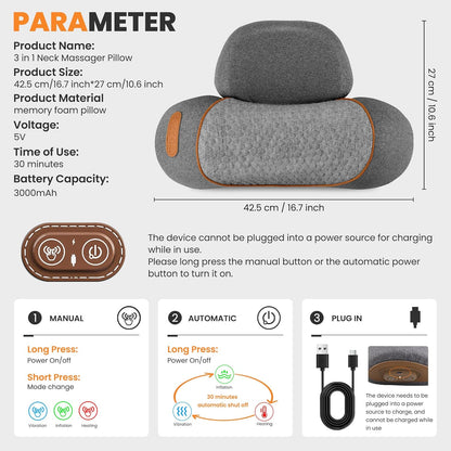 Hálsnuddpúði með Hita (Ný Útgáfa) (Forpöntun)