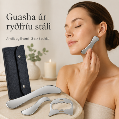 Ryðfrítt Gua Sha fyrir Andlit og Líkama