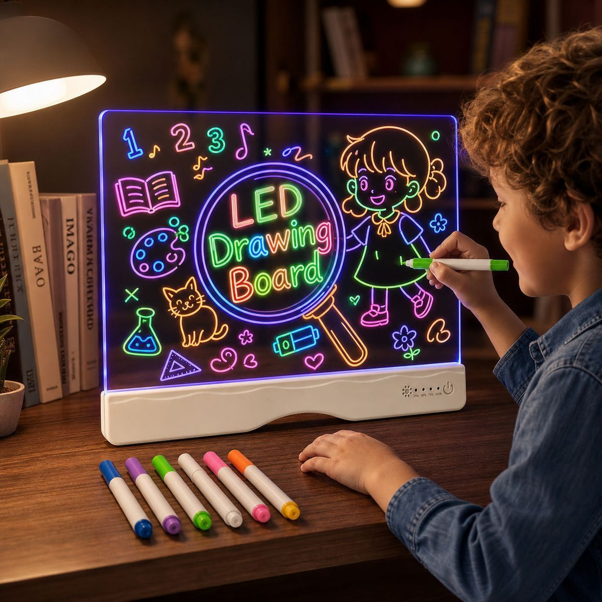 LED-Teiknitafla m/Litum (Forpöntun)