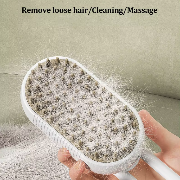 Gufu- og nudd­bursti fyrir Ketti og Hunda (3 in 1)