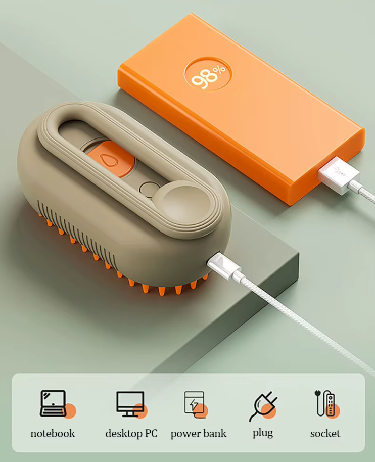 Gufu- og nudd­bursti fyrir Ketti og Hunda (3 in 1)