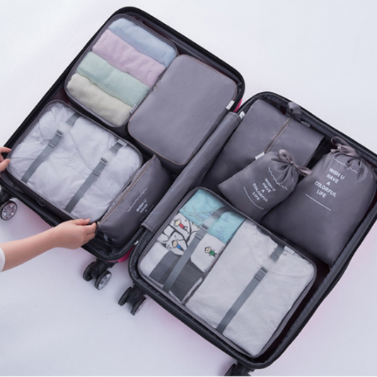 Ferðatöskusett með 8 hólfum