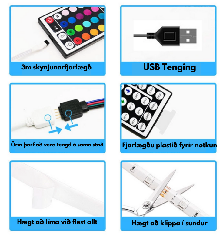 LED Borði ( 5m - 10m )