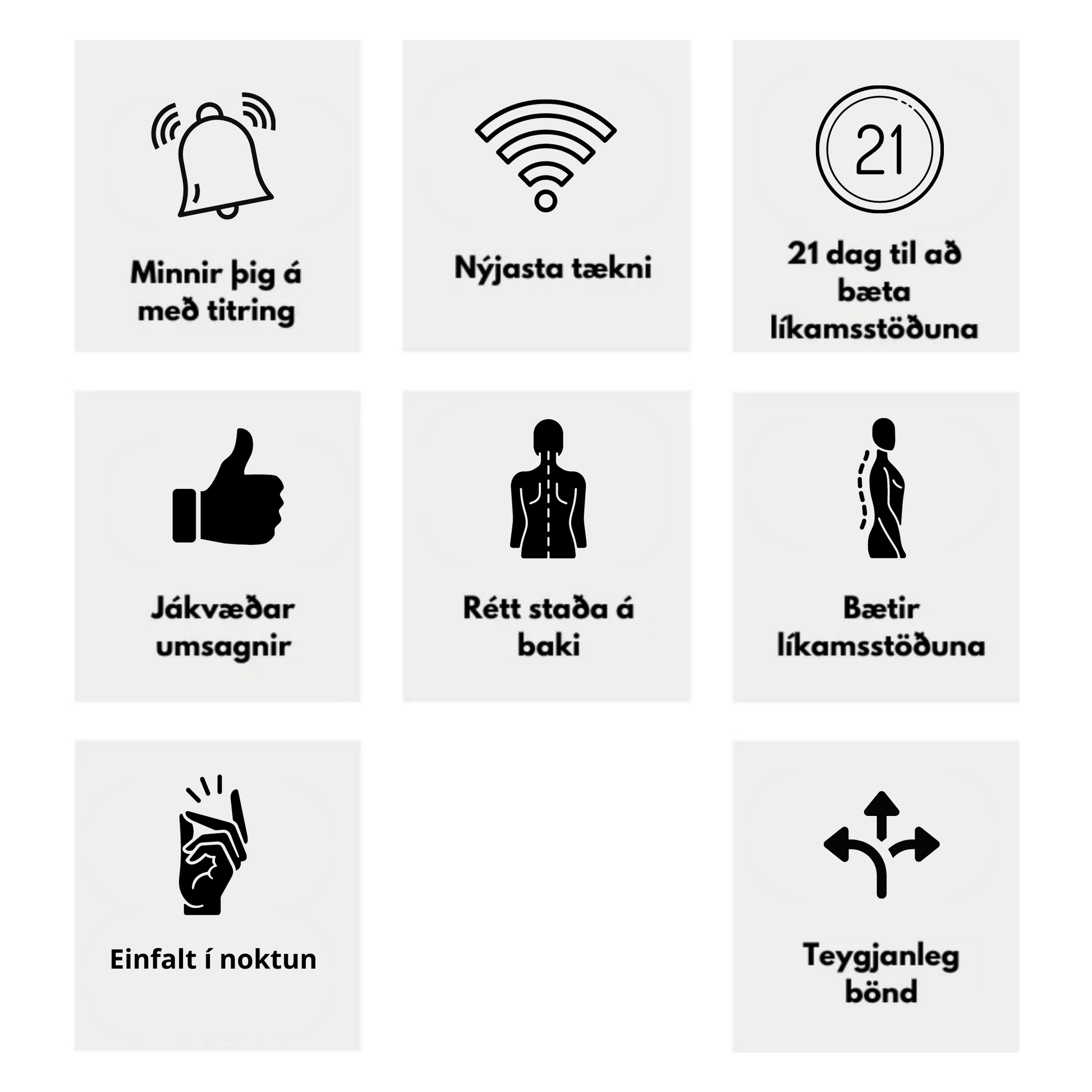 Bakstuðningur með Rafmagni