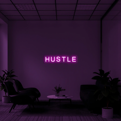 "Hustle" LED neon skilti