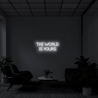 "The World Is Yours" LED neon skilti