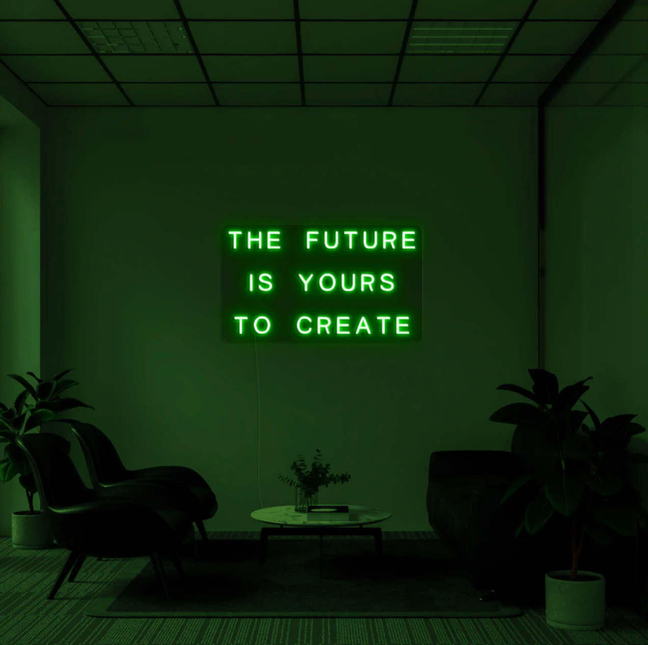 "The Future is Yours to Create" RGB NEON Skilti