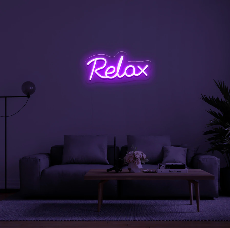 "Relax" LED neon skilti